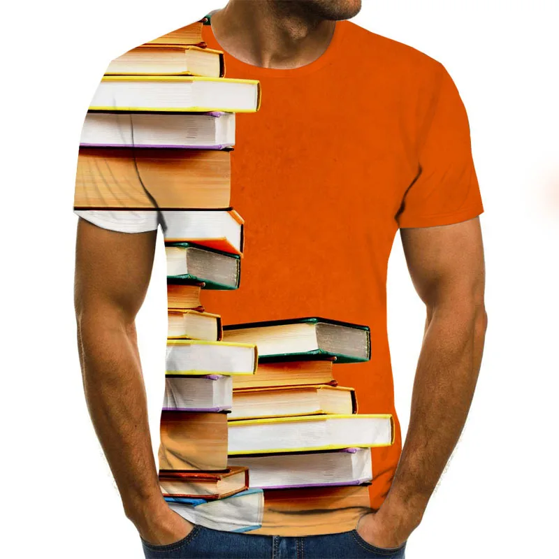 Hot selling men's 3D printed books and starry sky elements exquisite fashion casual short-sleeved T-shirt Seasonal men's T-shirt
Hot selling men's 3D printed books and starry sky elements exquisite fashion casual short-sleeved T-shirt Seasonal men's T-shirt