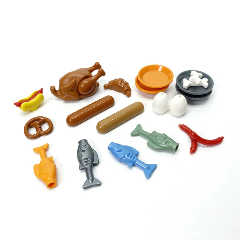 MOC Parts Food French fries Pizza Bread Roast Chicken Models Building Blocks Toys for Children Classic DIY Bricks Birthday Gifts
MOC Parts Food French fries Pizza Bread Roast Chicken Models Building Blocks Toys for Children Classic DIY Bricks Birthday Gifts