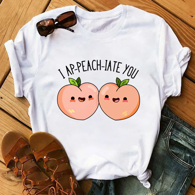 Summer fruit Drinks Kawaii Banana Peach Short Sleeve T Shirts Women Ullzang Funny Cartoon Cute Shirt Fashion Loose Top Tees
Summer fruit Drinks Kawaii Banana Peach Short Sleeve T Shirts Women Ullzang Funny Cartoon Cute Shirt Fashion Loose Top Tees