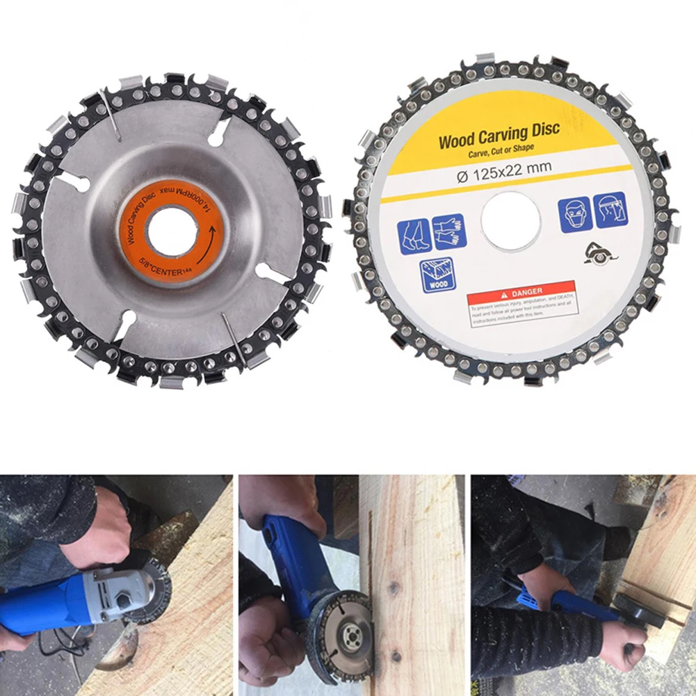 4\"/5\" 22Teeth Angle Grinder Chain Disc Carbide Chainsaw Wood Carving Cutting Chain Saw Disc Electrical Power Accessory Tool
4\"/5\" 22Teeth Angle Grinder Chain Disc Carbide Chainsaw Wood Carving Cutting Chain Saw Disc Electrical Power Accessory Tool