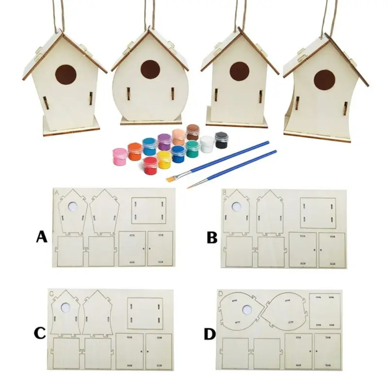 DIY Bird House Painting Kit Building Birdhouse Paints Brushes Wooden Art Crafts for Children Kids Girls Boys Y4UD
DIY Bird House Painting Kit Building Birdhouse Paints Brushes Wooden Art Crafts for Children Kids Girls Boys Y4UD