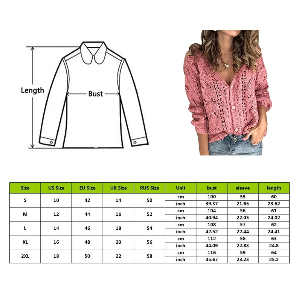 New Women Sweater Hollow Out Cardigans Deep V-Neck Knit Tops Loose Solid Knitted Cardigan Long Sleeve Sexy Elegant Coats
New Women Sweater Hollow Out Cardigans Deep V-Neck Knit Tops Loose Solid Knitted Cardigan Long Sleeve Sexy Elegant Coats