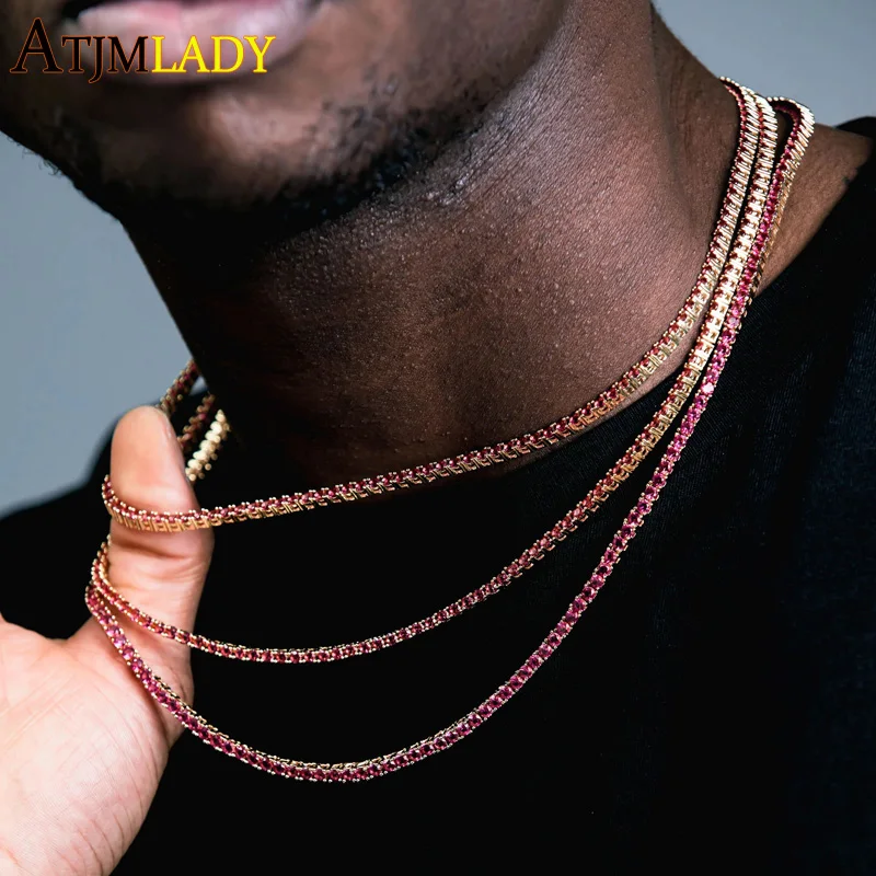 2021 New Iced Out Cubic Zirconia Bling Red CZ 3mm Tennis Link Chain Hiphop Top Quality CZ Box Clasp Necklace Women Men Jewelry
2021 New Iced Out Cubic Zirconia Bling Red CZ 3mm Tennis Link Chain Hiphop Top Quality CZ Box Clasp Necklace Women Men Jewelry