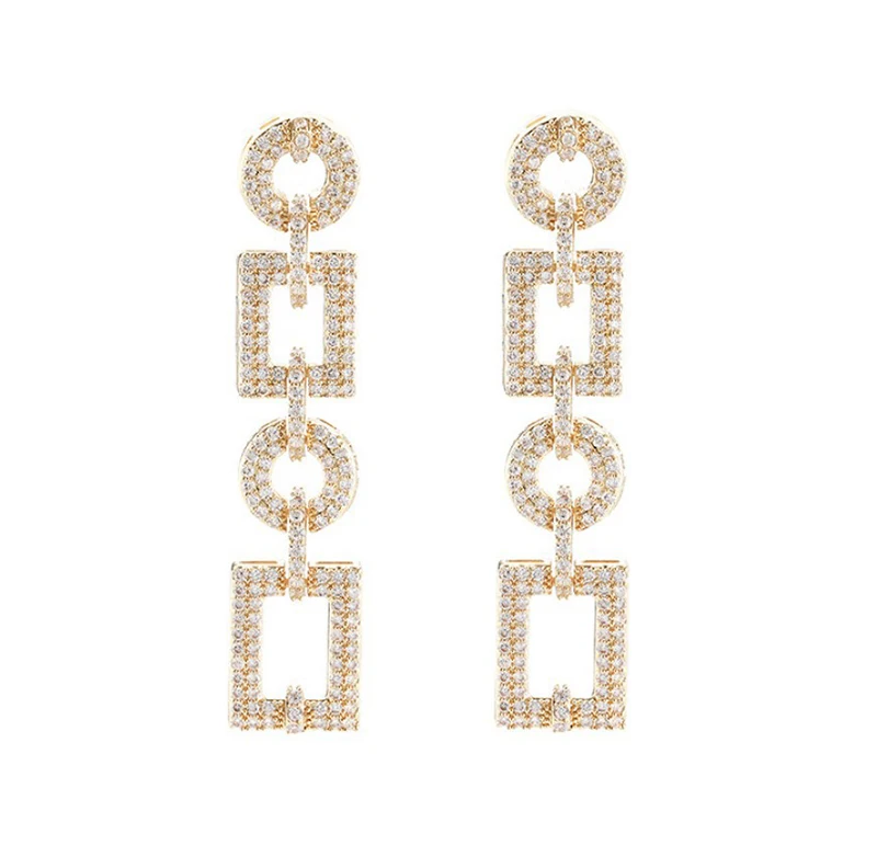 Micro-set colorful zircon square earrings 210322-64 
Micro-set colorful zircon square earrings 210322-64