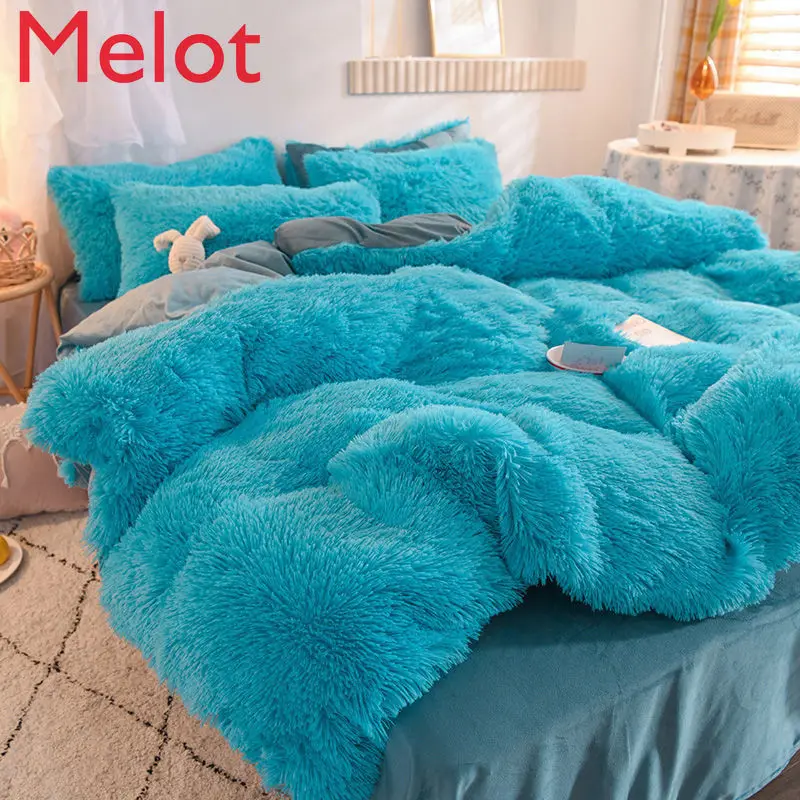Winter Plush Bedding Set Mink Velvet Duvet Cover Bed Sheet Flat Bed Sheet and Pillowcase Cashmere Velvet Coral Solid Color
Winter Plush Bedding Set Mink Velvet Duvet Cover Bed Sheet Flat Bed Sheet and Pillowcase Cashmere Velvet Coral Solid Color