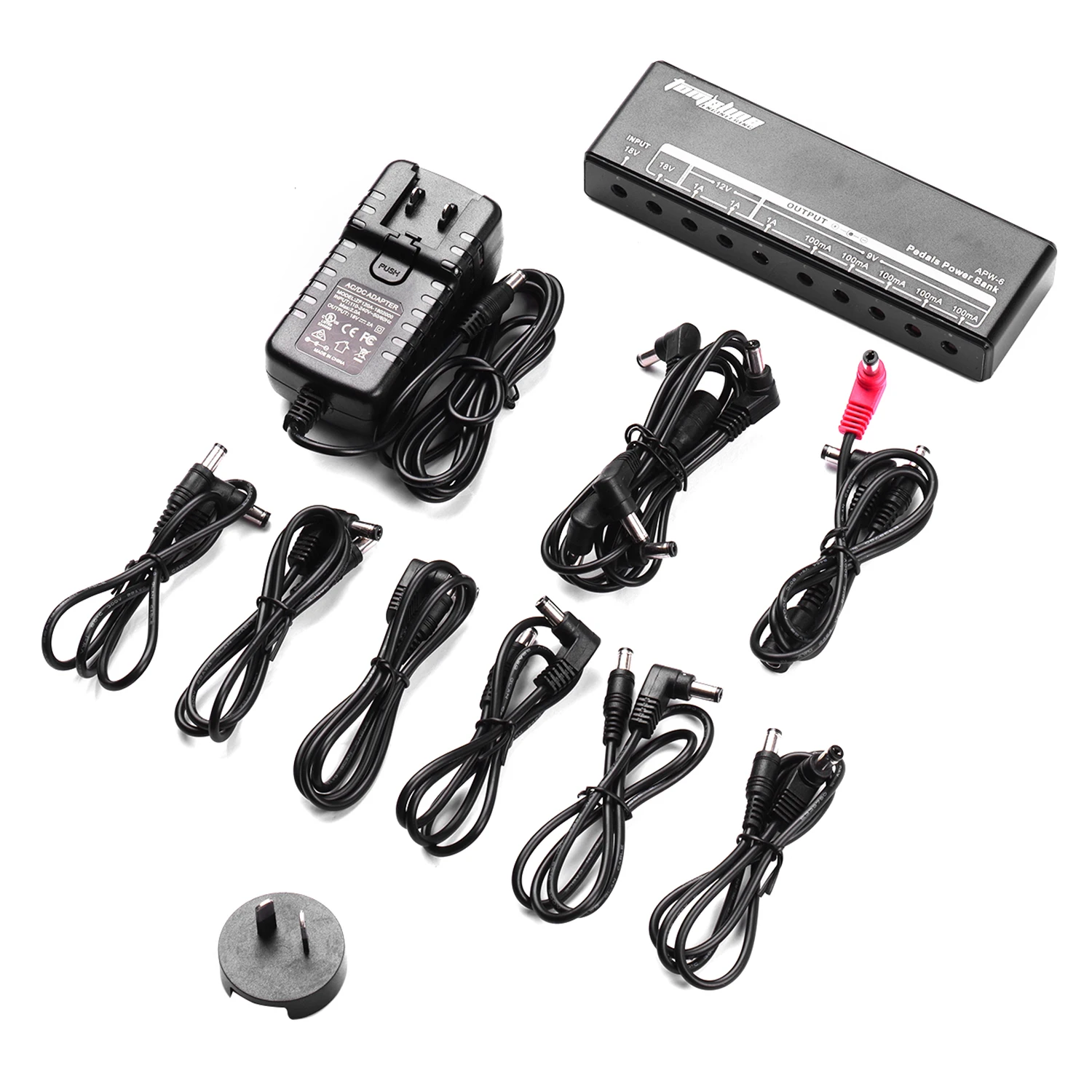 Guitar Effect Power Supply 9 Isolated Output for 9V/12V/18V Effect Pedal with 5-Way Daisy Chain Cable and Power Cables
Guitar Effect Power Supply 9 Isolated Output for 9V/12V/18V Effect Pedal with 5-Way Daisy Chain Cable and Power Cables