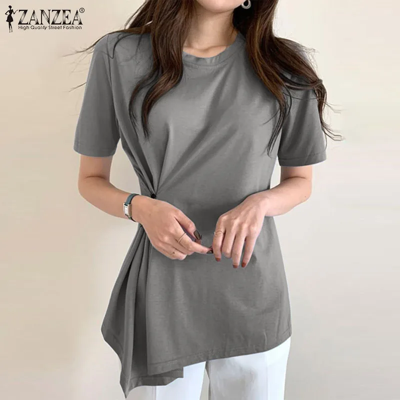 Women Summer Blouse ZANZEA 2021 Fashion Asymmetrical Tops Casual Short Sleeve Blusas Female Solid Button Tunic Oversized Chemise
Women Summer Blouse ZANZEA 2021 Fashion Asymmetrical Tops Casual Short Sleeve Blusas Female Solid Button Tunic Oversized Chemise