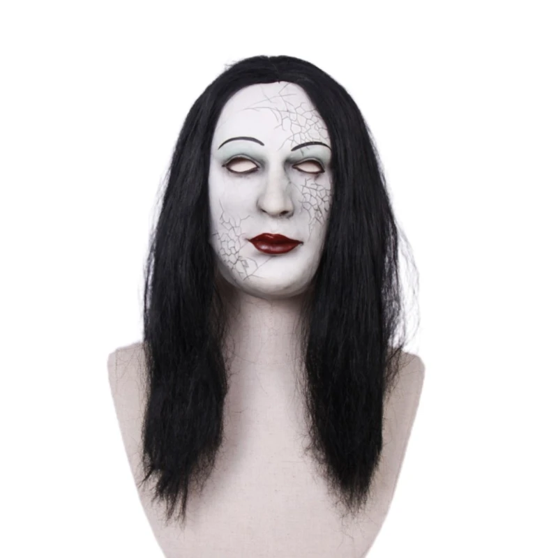 Latex Female Ghost Mask Long Hair Face Cover Halloween Haunted Masquerade Cosplay Scary Props Headgear Horror party
Latex Female Ghost Mask Long Hair Face Cover Halloween Haunted Masquerade Cosplay Scary Props Headgear Horror party