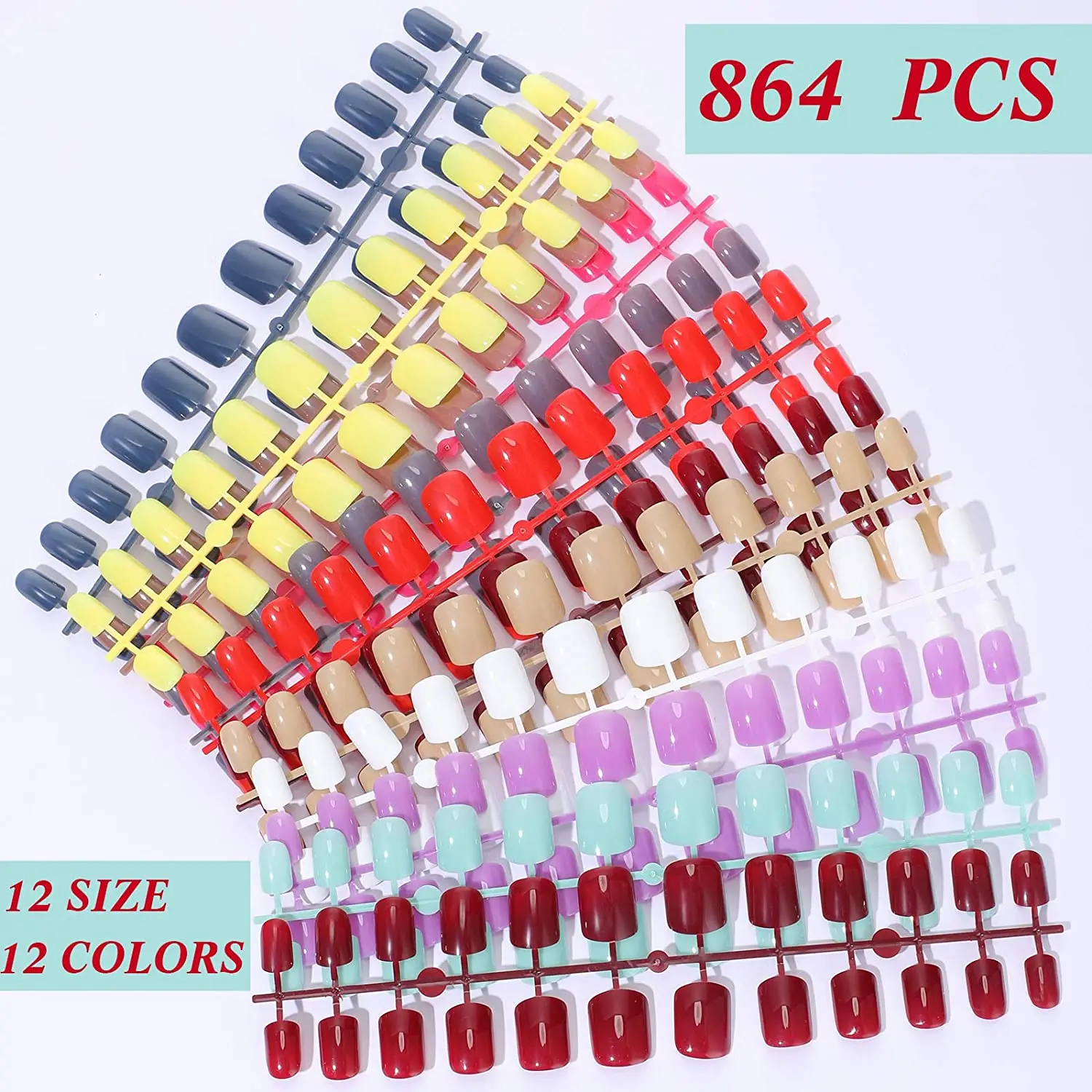 864 Pcs Short Square Clamp Nail 12 Colors Ballerina Medium Square Nail Full Cover Coffin Shiny False Nail Artificial False Nail
864 Pcs Short Square Clamp Nail 12 Colors Ballerina Medium Square Nail Full Cover Coffin Shiny False Nail Artificial False Nail