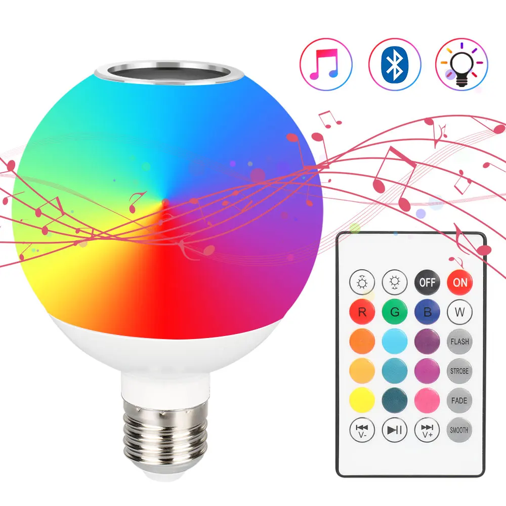 Умная RGB Светодиодная лампа E27 с дистанционным управлением, беспроводной динамик с Bluetooth, меняющий цвет, освещение для рождественской вечери...
Умная RGB Светодиодная лампа E27 с дистанционным управлением, беспроводной динамик с Bluetooth, меняющий цвет, освещение для рождественской вечери...
