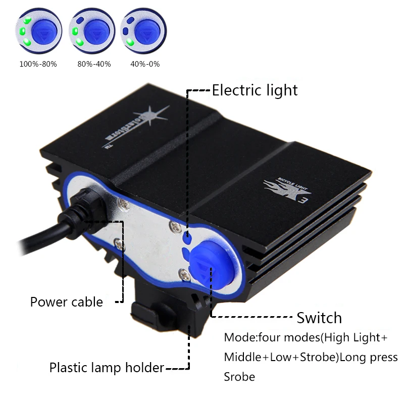 Waterproof Bike Light 3xT6 LED Front Bicycle Headlight 4 Modes Safety Night Cycling Lamp+Rechargeable Battery Pack+Charger
Waterproof Bike Light 3xT6 LED Front Bicycle Headlight 4 Modes Safety Night Cycling Lamp+Rechargeable Battery Pack+Charger