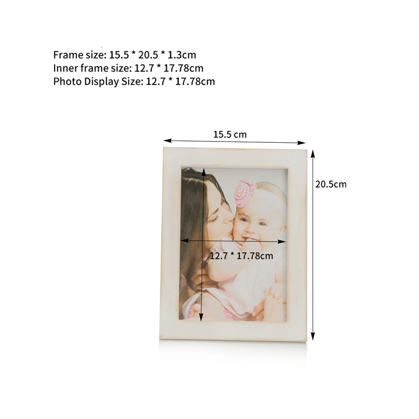 

OuXean 5x7 Picture Frame White Wood Photo Frames Collage with PVC for Wall or Tabletop Display 2 Pieces Pack