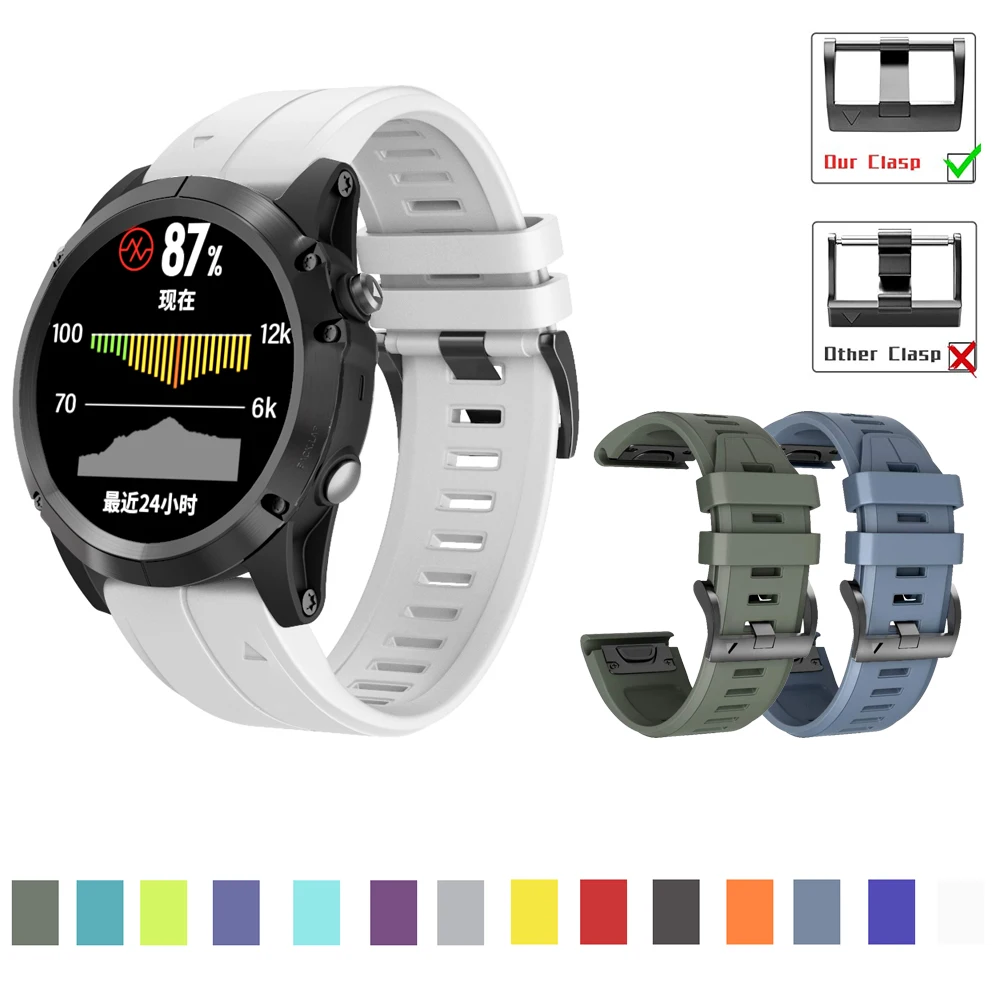 Ремешок силиконовый для Garmin Fenix 6 6X Pro 5 5X Plus 3HR, быстросъемный легко регулируемый браслет для наручных часов Fenix6 Fenix5, 26 22 мм
Ремешок силиконовый для Garmin Fenix 6 6X Pro 5 5X Plus 3HR, быстросъемный легко регулируемый браслет для наручных часов Fenix6 Fenix5, 26 22 мм