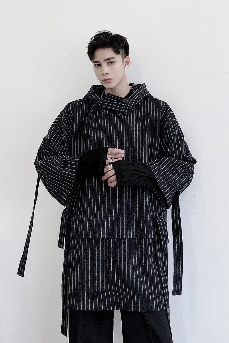 Male Japan Streetwear Vintage Fashion Hip Hop Hoodie Outerwear Men Stripe Thicken Woolen Hooded Ribbon Sweatshirt Coat
Male Japan Streetwear Vintage Fashion Hip Hop Hoodie Outerwear Men Stripe Thicken Woolen Hooded Ribbon Sweatshirt Coat
