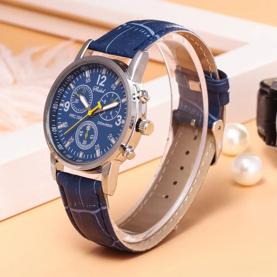 Men's Watches Noble Luxury Show Charm Blue-ray Glass Neutral Quartz Simulates Wrist Epidermal Artificial Leather Strap Watch
Men's Watches Noble Luxury Show Charm Blue-ray Glass Neutral Quartz Simulates Wrist Epidermal Artificial Leather Strap Watch