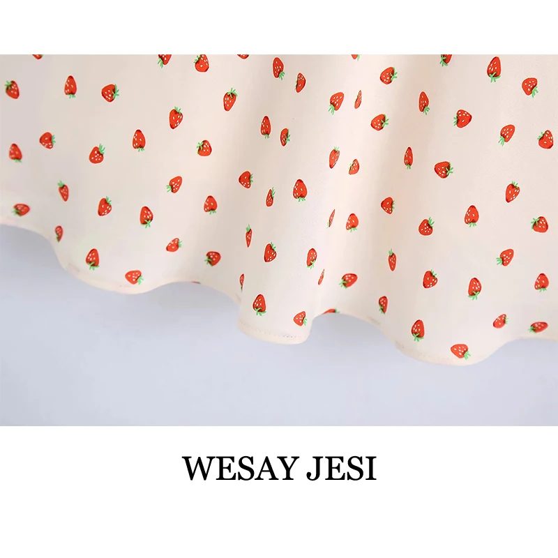WESAY JESI Summer Women's Dress 2021 Fashion Wide Suspender Dresses Sleeveless Vintage Sweet Strawberry Printed Casual Female
WESAY JESI Summer Women's Dress 2021 Fashion Wide Suspender Dresses Sleeveless Vintage Sweet Strawberry Printed Casual Female