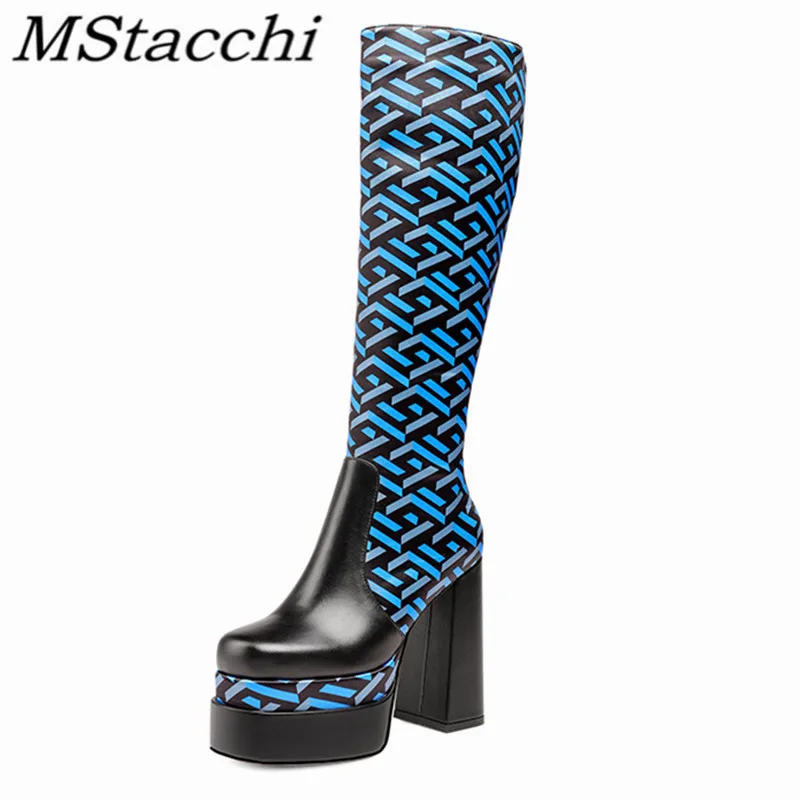 MStacchi Autumn Fashion Women's Boots Mixed Colors Lattice Thick Bottom Round Toe Shoes Genuine Leather Knee-length Botas Mujer
MStacchi Autumn Fashion Women's Boots Mixed Colors Lattice Thick Bottom Round Toe Shoes Genuine Leather Knee-length Botas Mujer