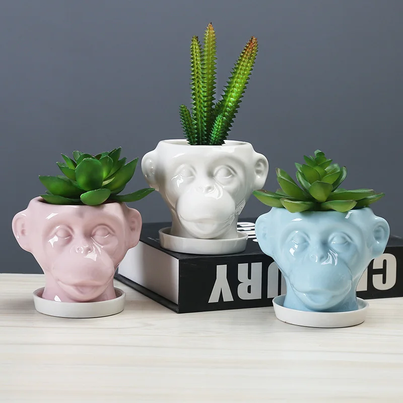 Home Decor Monkey Flowerpots Fairy Garden Decoration Ceramic Flower Pots Animal Miniature Model Potted Succulent Planter Crafts
Home Decor Monkey Flowerpots Fairy Garden Decoration Ceramic Flower Pots Animal Miniature Model Potted Succulent Planter Crafts