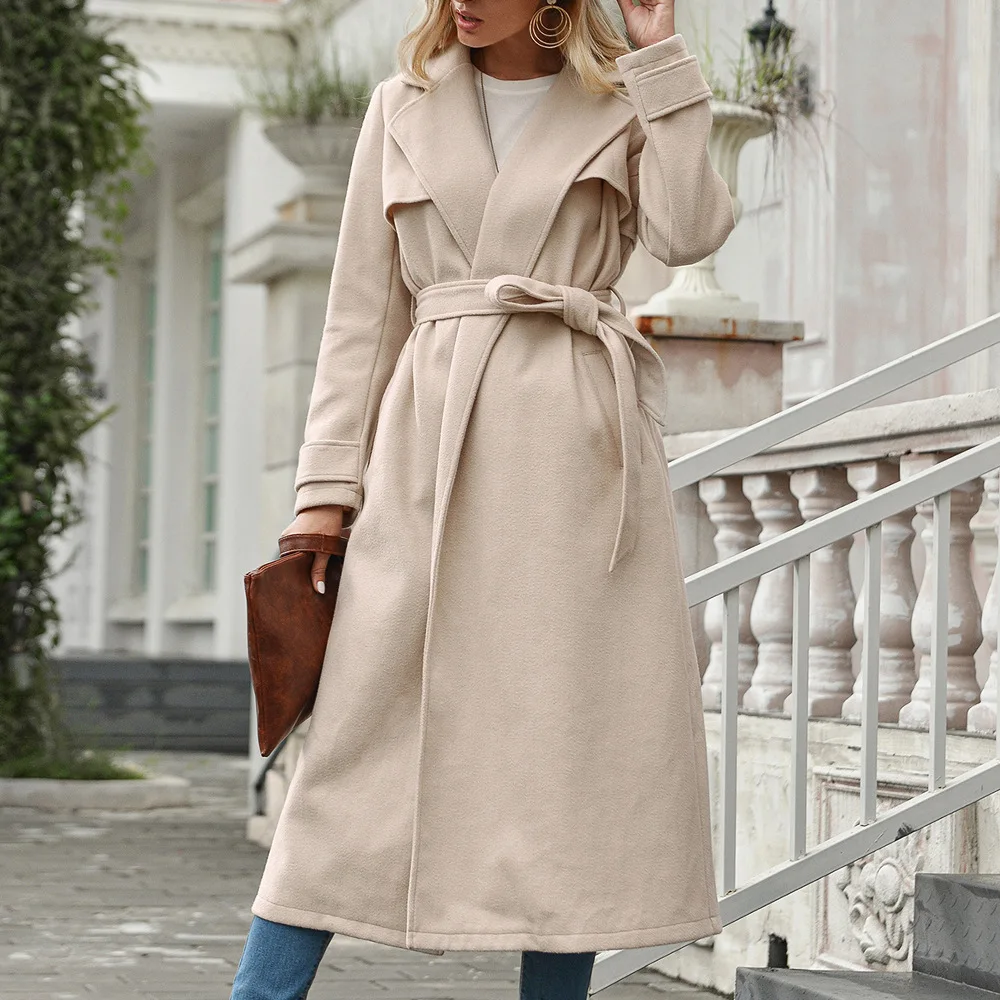 Trench Coat 2020 New European and American Women's Autumn and Winter Mid-Length Lapel Cardigan Lace Up Woolen Coat JacketWomen
Trench Coat 2020 New European and American Women's Autumn and Winter Mid-Length Lapel Cardigan Lace Up Woolen Coat JacketWomen