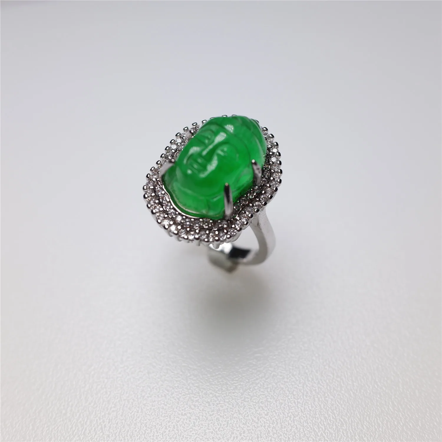 LETSFUN Women's 925 Sterling Silver Natural Green Jade Jadeite Buddha Charm Solitaire Ring Size
LETSFUN Women's 925 Sterling Silver Natural Green Jade Jadeite Buddha Charm Solitaire Ring Size