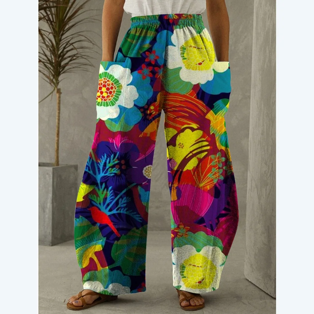 Spring Summer New Flower Tie-dye Printing Casual Women Trousers 3D Contrast Color Wide-leg Pants Bohemia Casual Loose Trousers
Spring Summer New Flower Tie-dye Printing Casual Women Trousers 3D Contrast Color Wide-leg Pants Bohemia Casual Loose Trousers