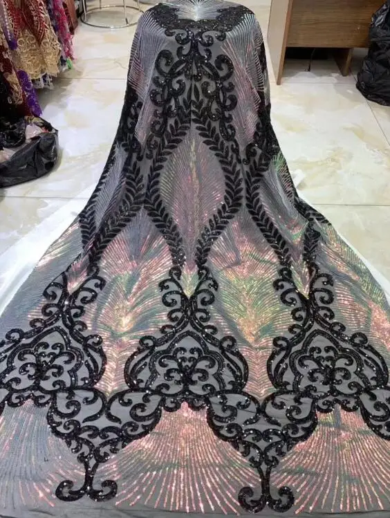 embroidered Tulle French Mesh Lace fabric top Quality SYJ-8989 Nigerian French Lace Fabric 
embroidered Tulle French Mesh Lace fabric top Quality SYJ-8989 Nigerian French Lace Fabric