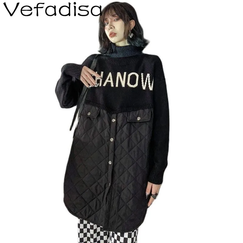 Модная дизайнерская Трикотажная хлопковая куртка Vefadisa 2021, Осень-зима, новый пуловер с высоким воротником, женский свитер TT820 
Модная дизайнерская Трикотажная хлопковая куртка Vefadisa 2021, Осень-зима, новый пуловер с высоким воротником, женский свитер TT820