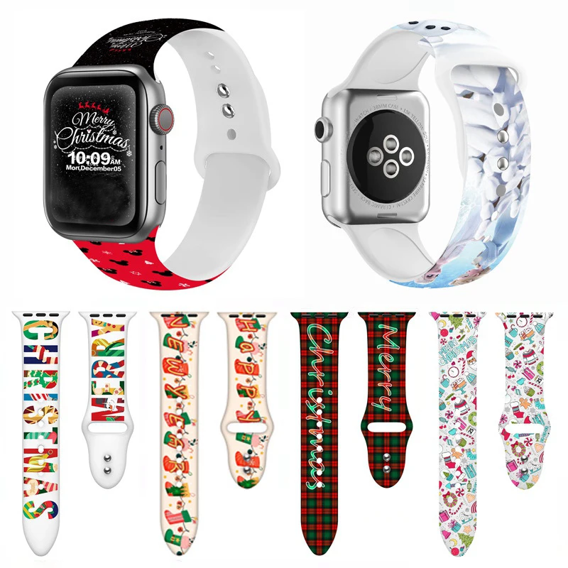 Christmas Strap Compatible for Apple Watch Band 7 41mm 45mm Silicone Printed Watchband for iWatch 6 5 4 3 2 1 SE 38/40/42/44mm
Christmas Strap Compatible for Apple Watch Band 7 41mm 45mm Silicone Printed Watchband for iWatch 6 5 4 3 2 1 SE 38/40/42/44mm