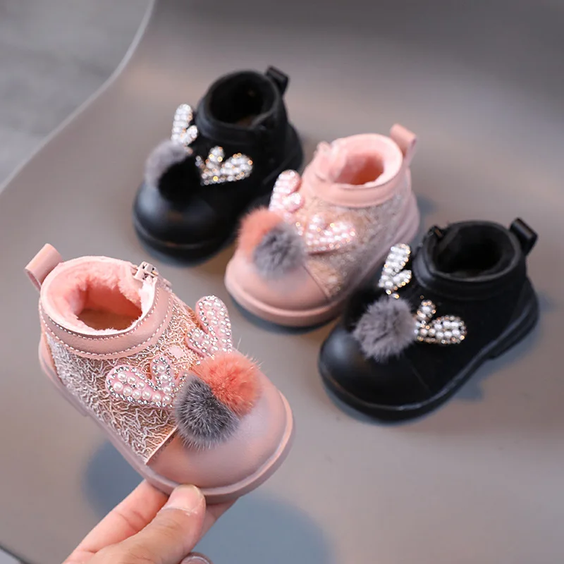 Winter Baby Girl Boots Rabbit Hair Ball Infant Toddler Cotton Shoes Non-Slip Warm Plush Child Snow Boots for Girls Newborn Boots
Winter Baby Girl Boots Rabbit Hair Ball Infant Toddler Cotton Shoes Non-Slip Warm Plush Child Snow Boots for Girls Newborn Boots