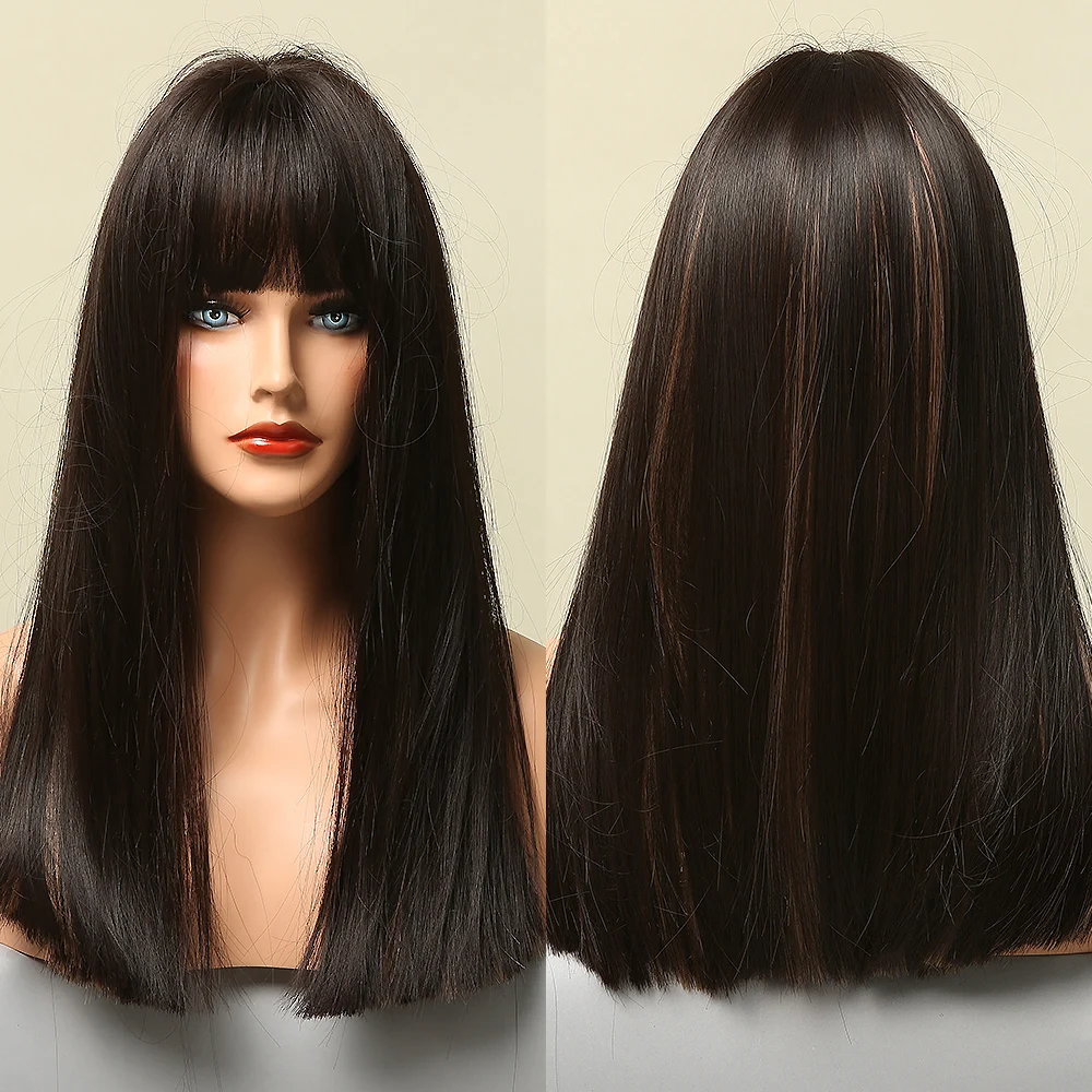 Black Brown Highlight Synthetic Wigs with Full Bangs Long Silky Straight Wigs for Women Cosplay Daily Party Heat Resistant Fiber
Black Brown Highlight Synthetic Wigs with Full Bangs Long Silky Straight Wigs for Women Cosplay Daily Party Heat Resistant Fiber