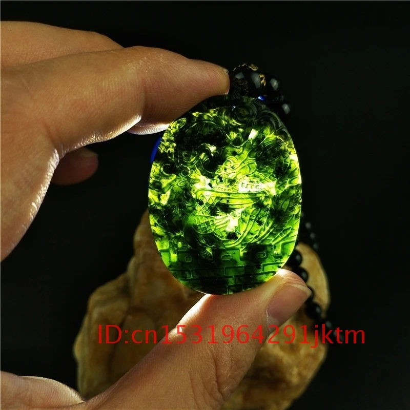 Black Pendant Natural Chinese Amulet Jade Jewelry Men Green Necklace Dragon Phoenix Carved Gifts Accessories Charm Obsidian for 
Black Pendant Natural Chinese Amulet Jade Jewelry Men Green Necklace Dragon Phoenix Carved Gifts Accessories Charm Obsidian for