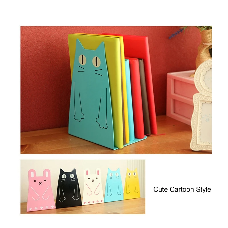 1 Pair Cartoon Cat Metal Bookend Book Stand Support Desktop Office Magazine Organizer Non Slip Rack Shelf Holder
1 Pair Cartoon Cat Metal Bookend Book Stand Support Desktop Office Magazine Organizer Non Slip Rack Shelf Holder