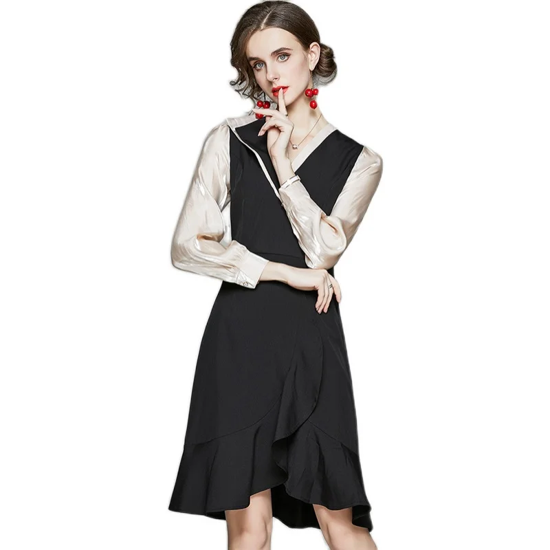 2020 New Spring Autumn Women Dress High Quality Fashion Contrast Color Patchwork Long Sleeve Ruffles Mermaid Dress
2020 New Spring Autumn Women Dress High Quality Fashion Contrast Color Patchwork Long Sleeve Ruffles Mermaid Dress
