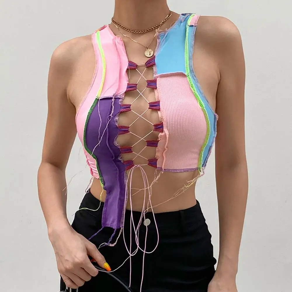 2021 Women's Irregular Crop Tops Sexy Y2K Bandage Hollow Out Matching Short Slim-Fit Sleeveless Tank Top Summer T-Shirt Vest
2021 Women's Irregular Crop Tops Sexy Y2K Bandage Hollow Out Matching Short Slim-Fit Sleeveless Tank Top Summer T-Shirt Vest