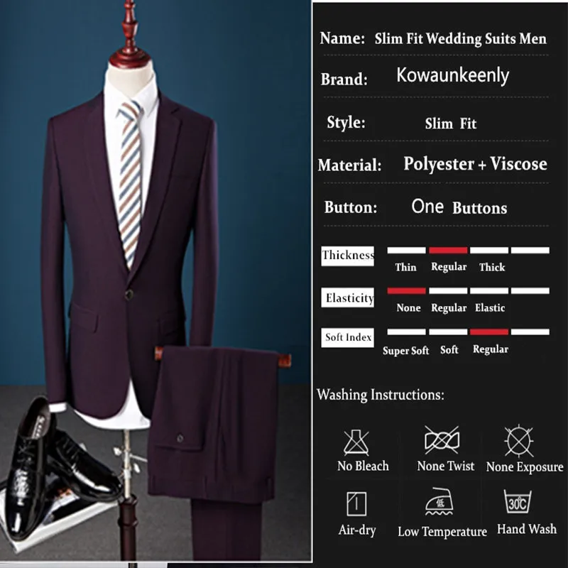 spring New 2019 Arrival Men Slim Suit Groom Wedding Suits For Men Dress Tuxedo One Button Men's Blazer Purple Black Blue 1006
spring New 2019 Arrival Men Slim Suit Groom Wedding Suits For Men Dress Tuxedo One Button Men's Blazer Purple Black Blue 1006