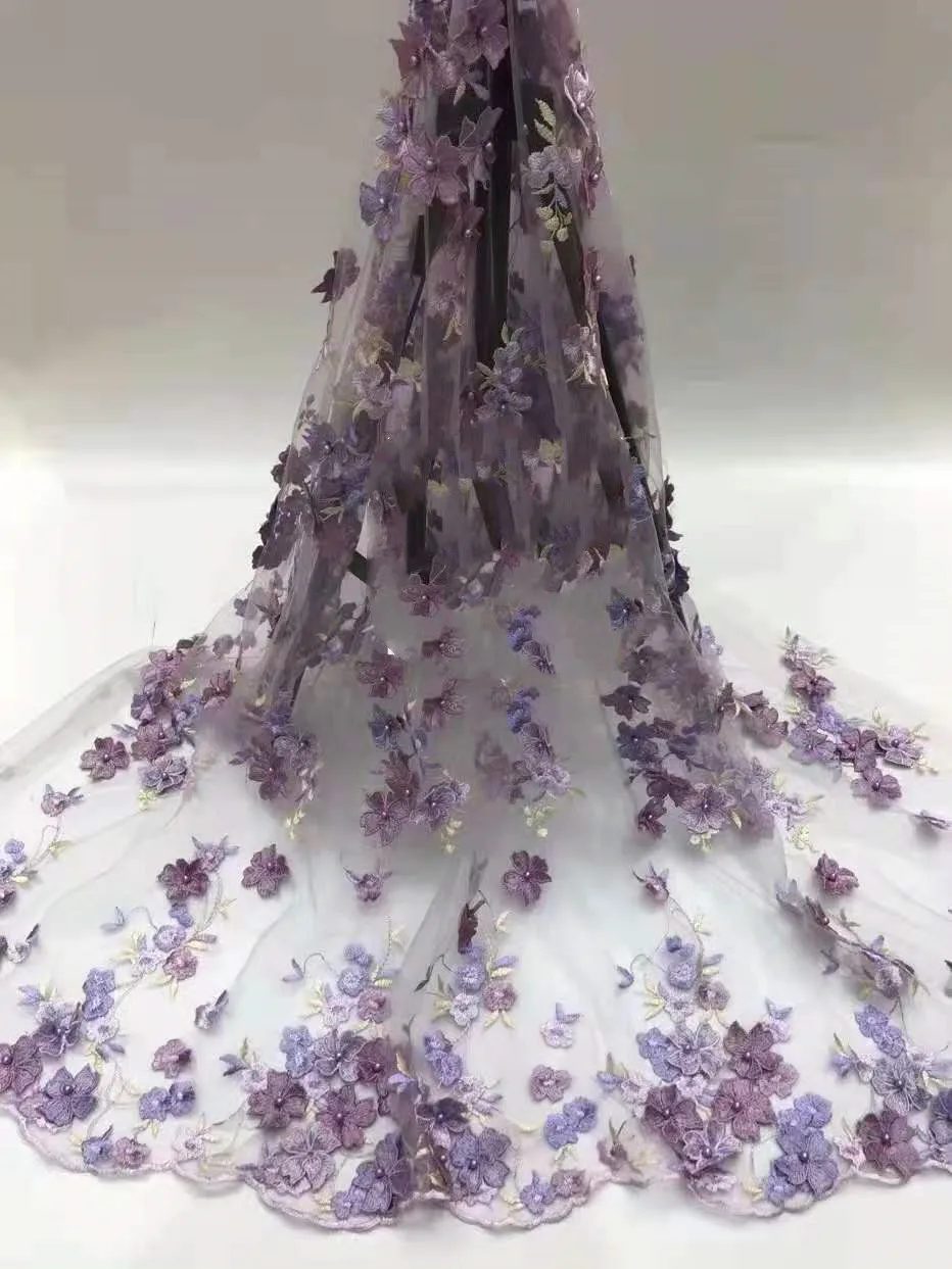 Beautiful 3D flowers with beads embroidery Nigeria lace fabric French tulle lace / Wedding dress /Evening dress /Ladies's skirt
Beautiful 3D flowers with beads embroidery Nigeria lace fabric French tulle lace / Wedding dress /Evening dress /Ladies's skirt