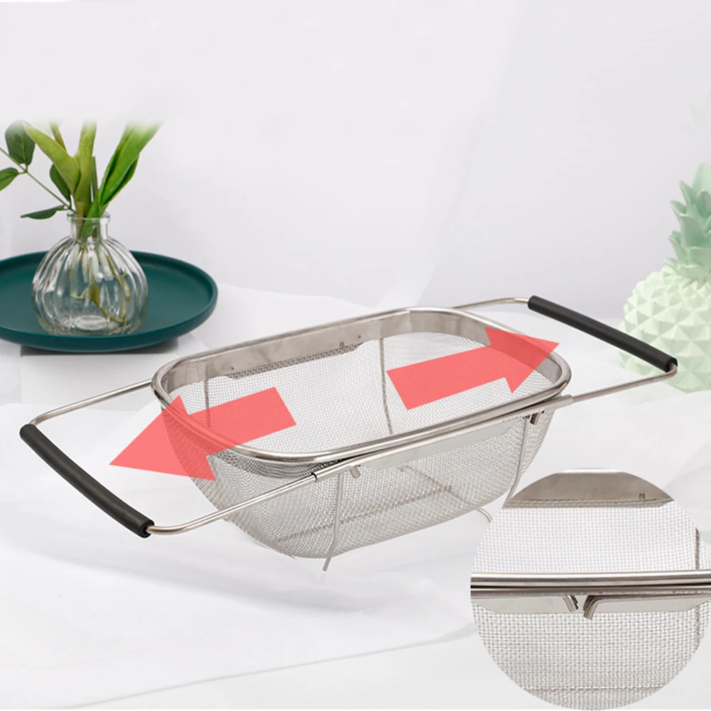 Fruits Stainless Steel Household Colander Water Drain Retractable With Handles Large Capacity Kitchen Accessories Sink Washing
Fruits Stainless Steel Household Colander Water Drain Retractable With Handles Large Capacity Kitchen Accessories Sink Washing