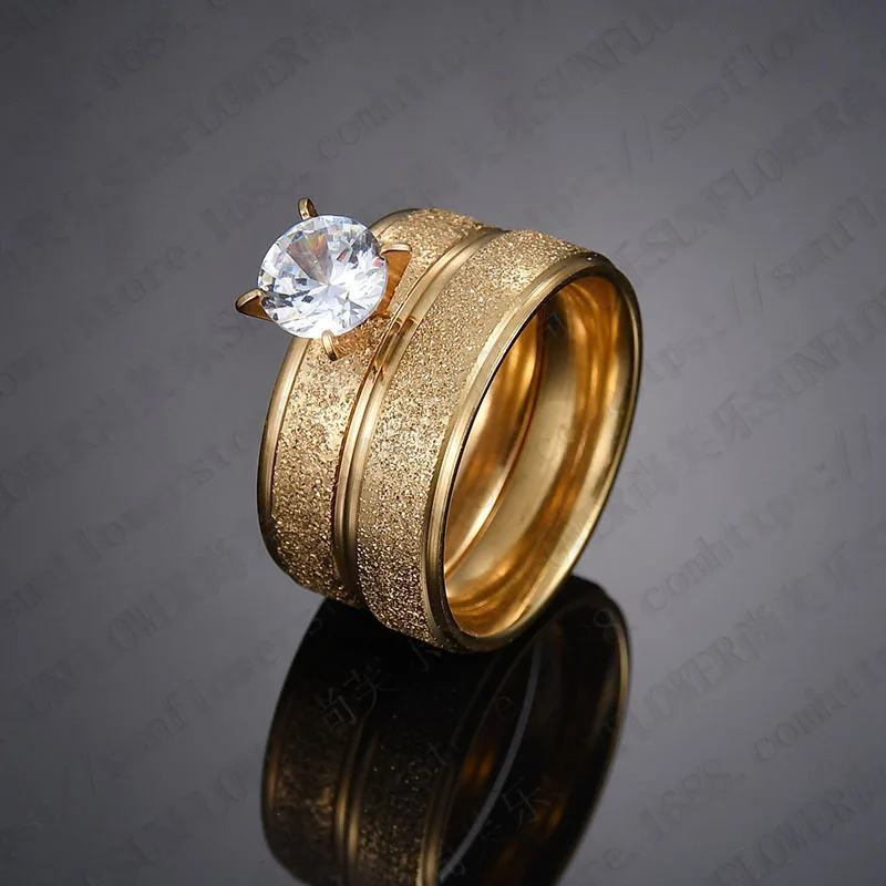Frosted stainless steel couple rings gold and silver simple ladies and men couples wedding jewelry engagement gifts
Frosted stainless steel couple rings gold and silver simple ladies and men couples wedding jewelry engagement gifts