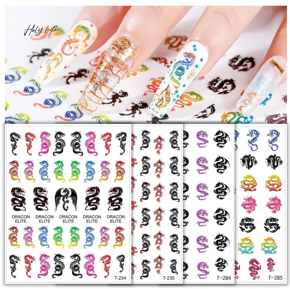 1 sheet 3D Nail Stickers Dragons Design Nails Art Back Glue Decal Decorations Nail Sticker For Nails Tips HL034-037
1 sheet 3D Nail Stickers Dragons Design Nails Art Back Glue Decal Decorations Nail Sticker For Nails Tips HL034-037