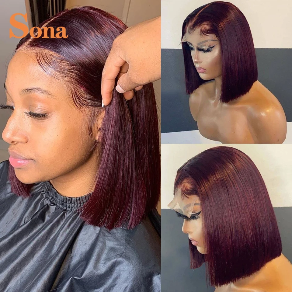 Straight Pixie Cut Burgundy Short Bob Lace Front Wigs 99J Lace Front Human Hair Wigs 180% Dark Red Lace Frontal Wigs for Women 
Straight Pixie Cut Burgundy Short Bob Lace Front Wigs 99J Lace Front Human Hair Wigs 180% Dark Red Lace Frontal Wigs for Women