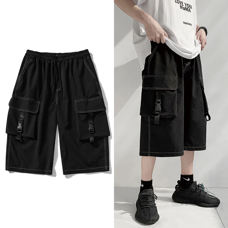 2021 Joggers Men Black Harem Pants Multi-pocket Ribbons Man Sweatpants Streetwear Casual Calf-Length Hip Hop Mens Cargo Pants 
2021 Joggers Men Black Harem Pants Multi-pocket Ribbons Man Sweatpants Streetwear Casual Calf-Length Hip Hop Mens Cargo Pants