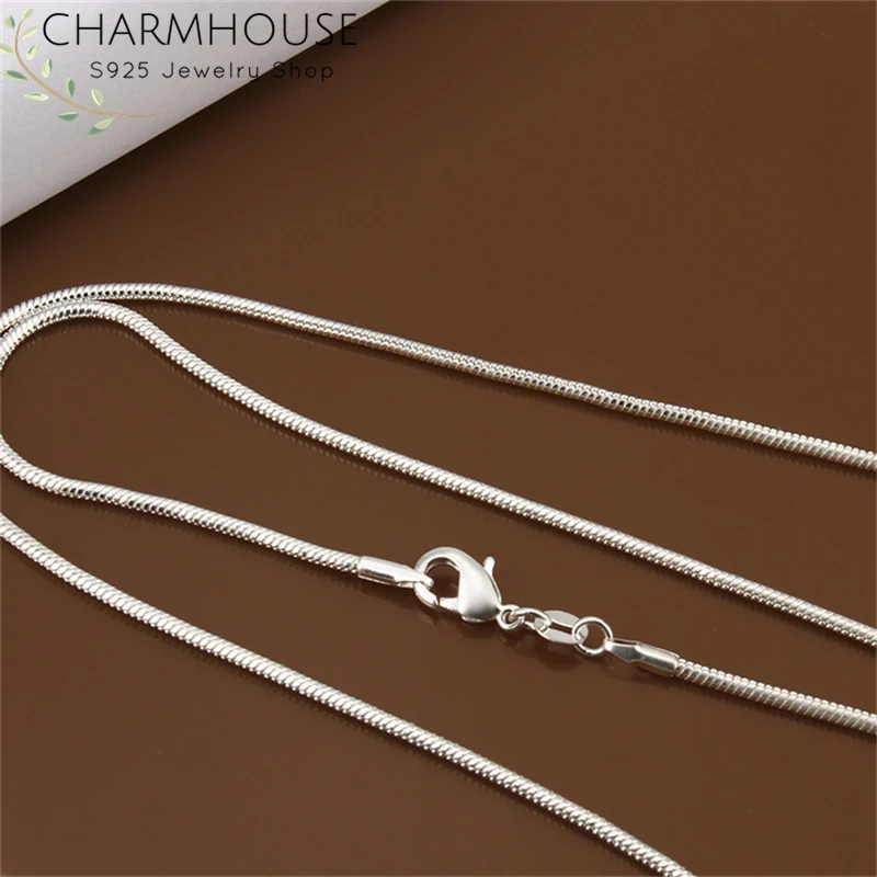 Charmhouse Pure Silver 925 Necklaces For Men Women 16-24inch 2mm Snake Chain Necklace Collier Fashion Jewelry Accessories Bijoux
Charmhouse Pure Silver 925 Necklaces For Men Women 16-24inch 2mm Snake Chain Necklace Collier Fashion Jewelry Accessories Bijoux