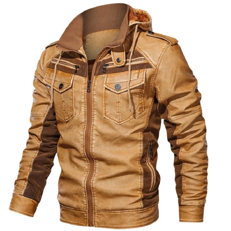 Men's Leather Jackets Winter Fleece Thick Warm Hooded Motorcycle PU Coats Male Military Outwear Zipper Casual Chaquetas Hombre
Men's Leather Jackets Winter Fleece Thick Warm Hooded Motorcycle PU Coats Male Military Outwear Zipper Casual Chaquetas Hombre