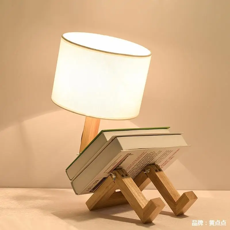 Robot wood desk lamp modern creative bedroom fabric wood table desk lamp living room interior study night light
Robot wood desk lamp modern creative bedroom fabric wood table desk lamp living room interior study night light