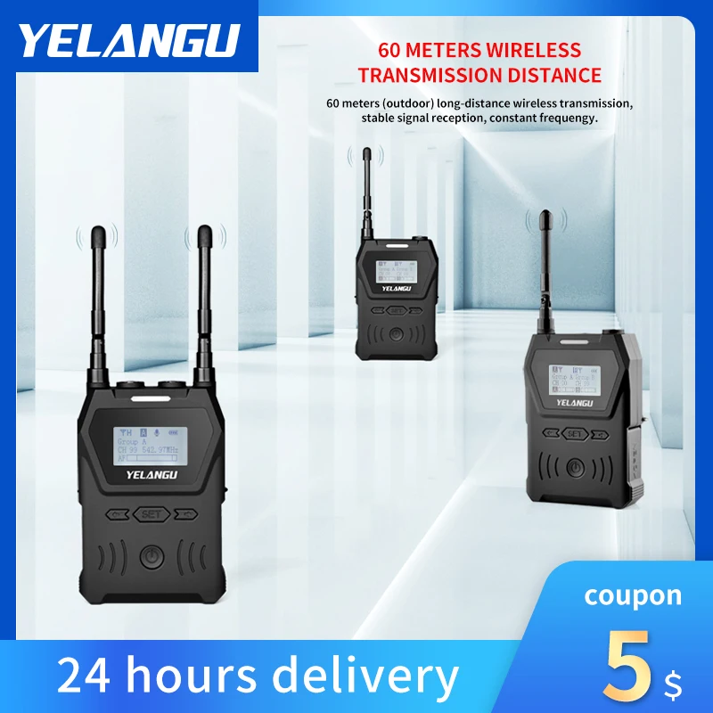 YELANGU MX4 UHF Recorder with Wireless Microphone Camera Phone Lapel Lavalier Vlog for DSLR Mobile Camera Shooting Interview
YELANGU MX4 UHF Recorder with Wireless Microphone Camera Phone Lapel Lavalier Vlog for DSLR Mobile Camera Shooting Interview
