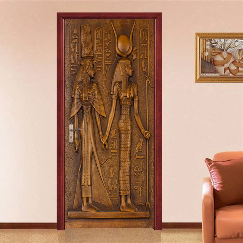 European Style Retro Door Sticker 3D Egyptian Sculpture Wallpaper Living Room Kitchen PVC Waterproof Home Decal Vinyl Door Mural
European Style Retro Door Sticker 3D Egyptian Sculpture Wallpaper Living Room Kitchen PVC Waterproof Home Decal Vinyl Door Mural