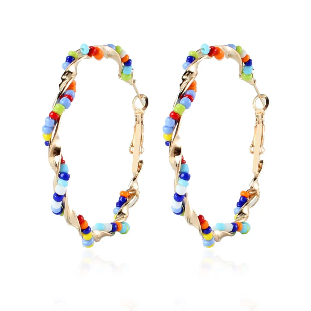 Simple Women 4.5cm Small Big Circle Hoop Earrings Statement Ear Ring Fashion Jewelry Gift Nightclu Retro Boho Style Rice Beads
Simple Women 4.5cm Small Big Circle Hoop Earrings Statement Ear Ring Fashion Jewelry Gift Nightclu Retro Boho Style Rice Beads