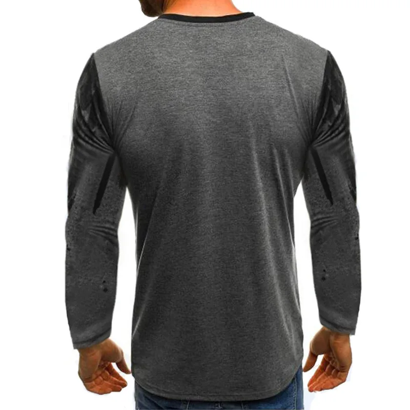 Мужская камуфляжная футболка с длинным рукавом круглым вырезом и | одежда