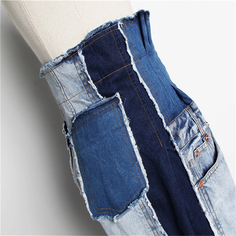 Casual Denim Patchwork Women Trousers High Waist Hit Color Large Size Wide Leg Pants Female Fashion Autumn 2020 New
Casual Denim Patchwork Women Trousers High Waist Hit Color Large Size Wide Leg Pants Female Fashion Autumn 2020 New