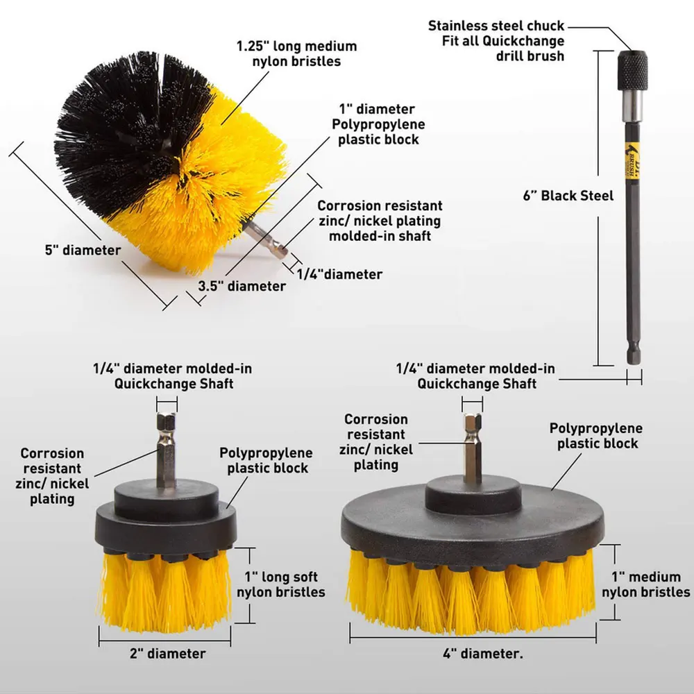 2/3.5/4/5'' Electric Scrubber Brush Drill Brush Kit Plastic Round Cleaning Brush Tool for Carpet Glass Car Tires Nylon Brushes
2/3.5/4/5'' Electric Scrubber Brush Drill Brush Kit Plastic Round Cleaning Brush Tool for Carpet Glass Car Tires Nylon Brushes